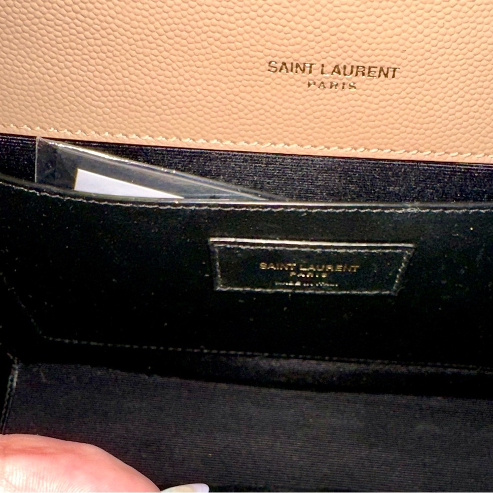 Yves Saint Laurent Envelope Medium Beige Tan Triquilt Shoulder Bag - Picture 14 of 16